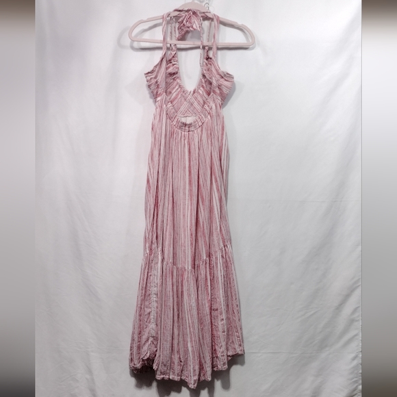Free People Audrey Striped Halter Maxi Dress Women's S Pink Vacation Beach - Picture 6 of 10